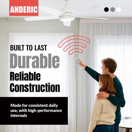 Anderic RRTX012 Replacement Ceiling Fan Remote Control Compatible with Harbor Breeze A25-TX012 A25-TX025 – 6-Speed Fan Control, Light Dimmer, Up & Down Lights, Reverse Airflow, Sleep Timer