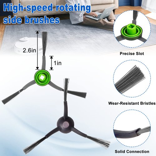 T8 N8 Replacement Parts for ECOVACS Deebot Ozmo T8 T8 Aivi T8+ T8 AIVI+ T8 MAX N8 Pro Plus/N8 Pro N8+ Plus N8 Pro+ DEEBOT Dust-Bags Main Brush Side Brush Filter Replacement for Yeedi Vac LUXRILIX