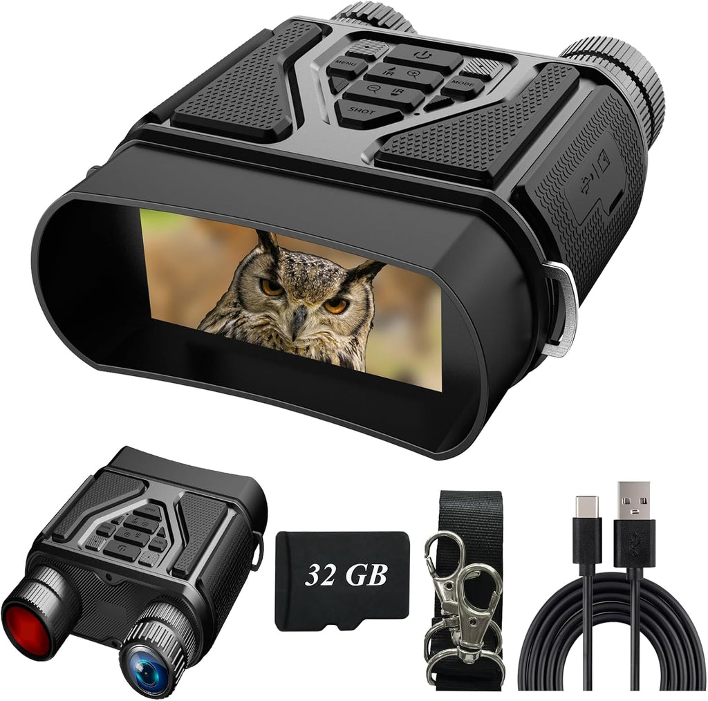 Night Vision Goggles - 8X Zoom Binoculars for Adults | Rechargeable 4000mAh Gear for Hunting & Camping