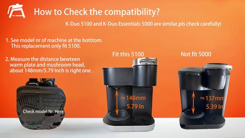 12 Cups Coffee Pot Replacement ONLY Compatible for KEURIG K-DUO 12 Cups Coffee Machine 5100 Model (Not compatible with All Any Other coffee makers)