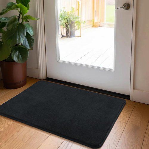 HOMORE 2x3 Small Black Rug, Soft Memory Foam Rugs for College Dorm, Throw Bedside Rug for Bedroom, Non Slip Washable Rugs for Indoor Entryway Entrance Kitchen