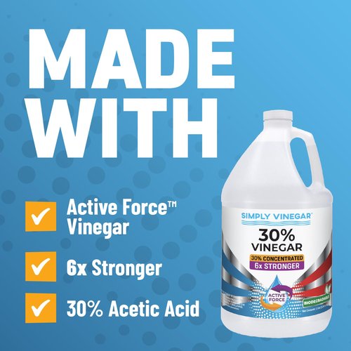 Simply Vinegar 30% Vinegar – Pure Concentrated Active-Force Vinegar for Cleaning, Home, and Garden, 128 oz (2)