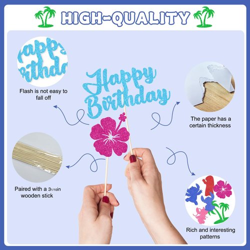 10pcs Glitter Cartoon Birthday Decorations Cake Toppers, Cute Cartoon Birthday Party Cake Decorations For Boys Girls Birthday Party Baby Shower Party