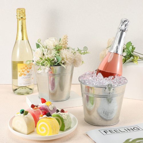 Didaey 24 Pack Galvanized Metal Buckets Bulk 6 Inch Small Ice Buckets Iron Candy Pail with Handle for Garden Planters Vase Table Centerpieces Crafts Wedding Party Favors Accessories Decorations