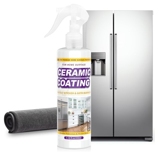 Ceramic Coating Spray 8.66oz – Appliance & Kitchen Protector for Stainless Steel – Fingerprint Resistant Cleaner & Sealer for Sinks, Fridges, Stoves – Easy Cleaning & Long-Lasting Multi-Surface Shine