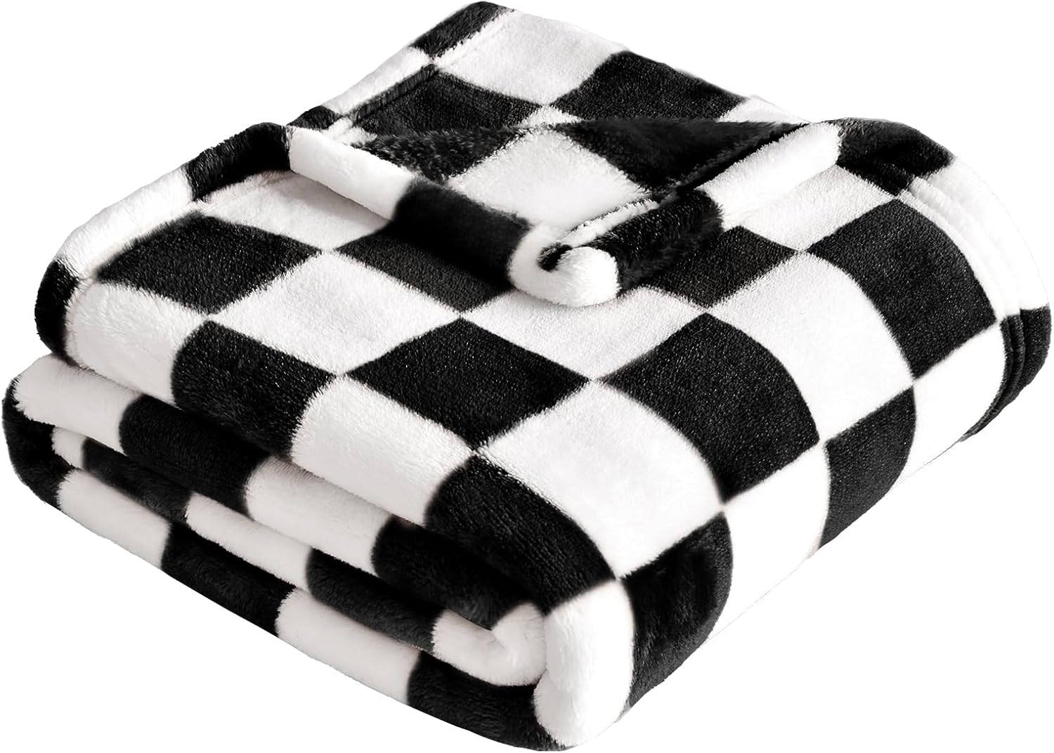 Yurhap Checkered Baby Blanket - Ultra Soft Fleece Receiving Blanket for Infants | 30"x40", Black