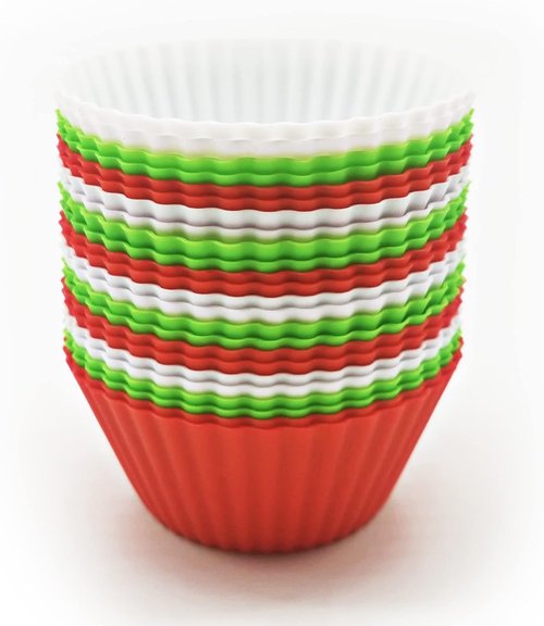 MyFurtive Silicone Cupcake Baking Cups - 24 Reusable Muffin Liners, BPA Free, Dishwasher Safe, Assorted Colors