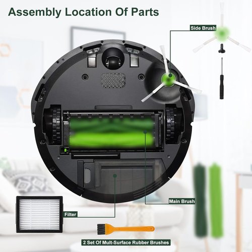 Katerelis 26-Pack Replacement Parts for iRobot Series | Multi-Surface Roller Brush, Filters & Side Brushes