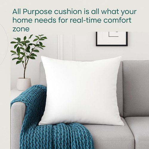 LANE LINEN 18 x 18 Throw Pillow Inserts - Pack of 2 White Down Alternative for Decorative Pillows
