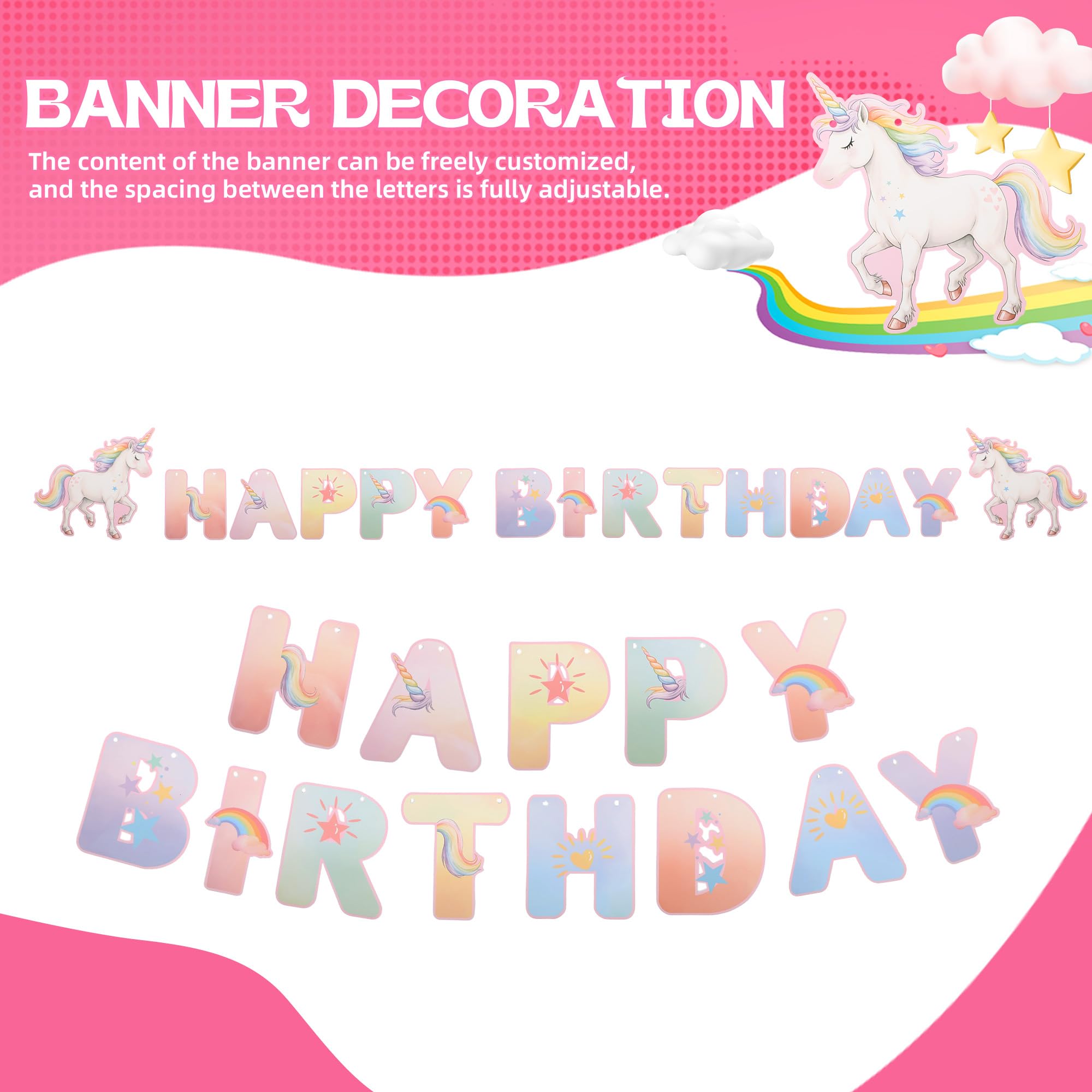 Zotmala Birthday Party Supplies Kit for 24 Guests, 170 Pcs for Unicorn Birthday Decorations, Includes Dinner & Dessert Plates, Napkins, Cups, Cutlery, Banner and Tablecloth