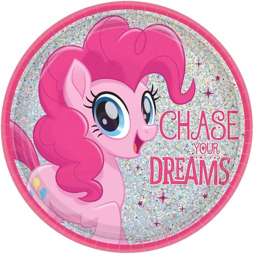amscan My Little Pony Friendship Adventures Assorted Prismatic Round Paper Plates - 7" - Multicolor - Pack of 8