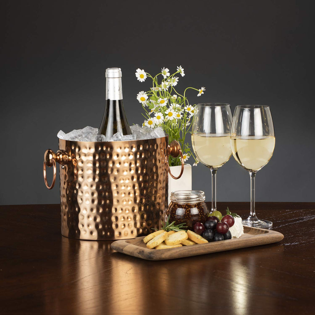 Chic Chill 1-Bottle Wine Chiller Ice Bucket | Keeps Wine & Champagne Bottles Cold Without Touching Ice | Wine Bucket | Handcrafted Artisan Design | Patented Technology | Copper