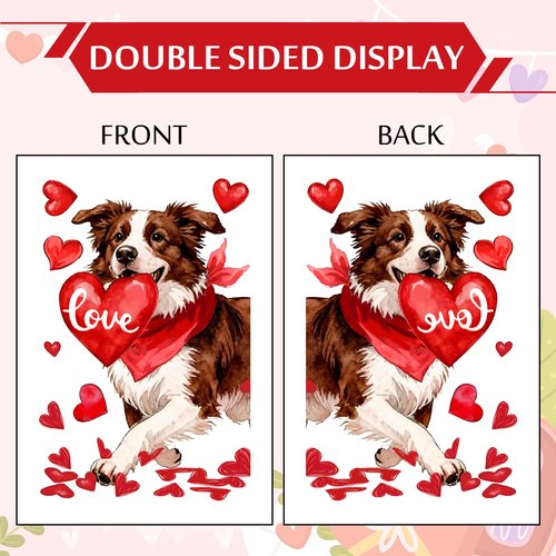 JarThenaAMCS Valentine's Day Window Clings Window Stickers Love Heart Dog Double-Sided Glass Decals for Wedding Anniversary Home Office Classroom Party Wall Decor, 9 Sheets