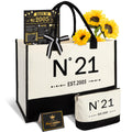YeohJoy 21st Birthday Gifts for Her Reusable Grocery Bag, Unique 21 Years Old Birthday Gifts for Daughter Friends Girlfriend Classmates Sister Her, EST.2005 Bag & Makeup Bag & Back in 2005 Poster