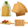 Nuenen 20 Pcs Mini Wooden Charcuterie Board Bulk, Small Wood Cutting Board for Crafts Laser Engraving with Knives Organza Bags Wedding Baby Shower Favors Gift (Square,Bamboo Color)