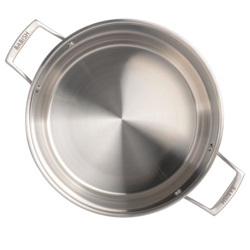 Babish 12-Quart Tri-Ply Stainless Steel Stock Pot with Lid – Professional Grade Large Soup Pot for Cooking, Boiling & Stews