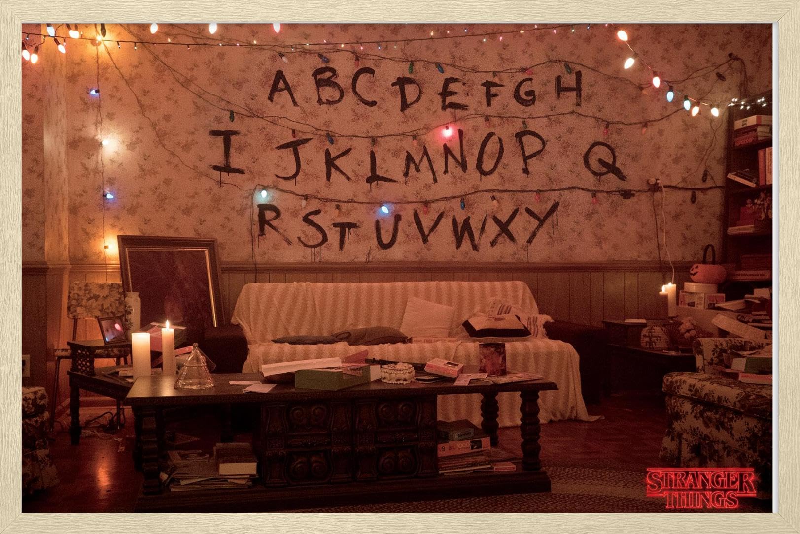 Netflix Stranger Things - Alphabet Wall Poster, 22.4L" x 14.7W", Blonde Framed Version