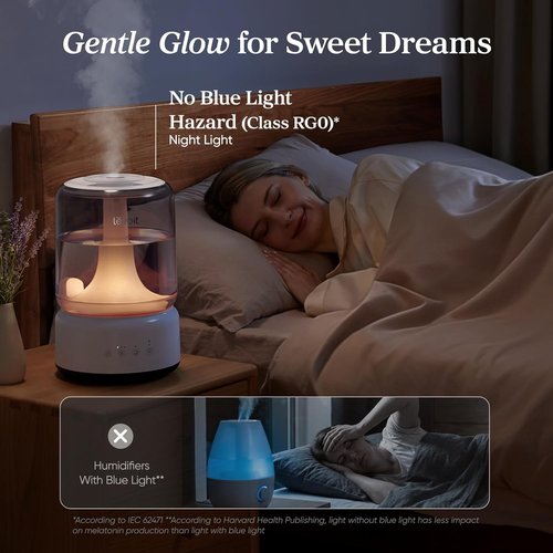 LEVOIT Humidifier - 4.2L Top Fill Design for Large Rooms | 42H Quiet Cool Mist, Easy to Clean, White