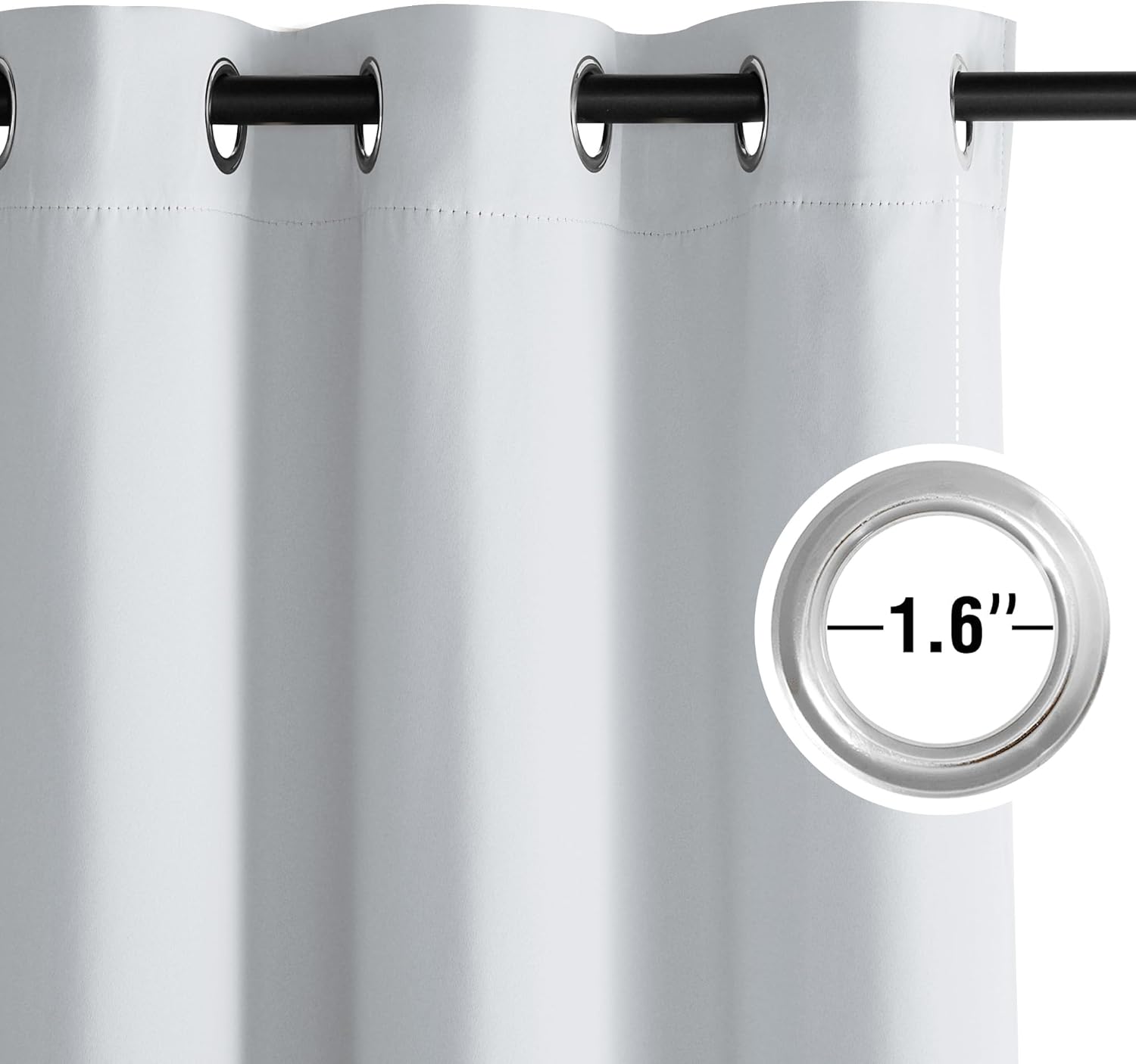 NICETOWN Room Darkening Curtains - Greyish White Drapery Panels, 52" x 90" for Ultimate Light Control