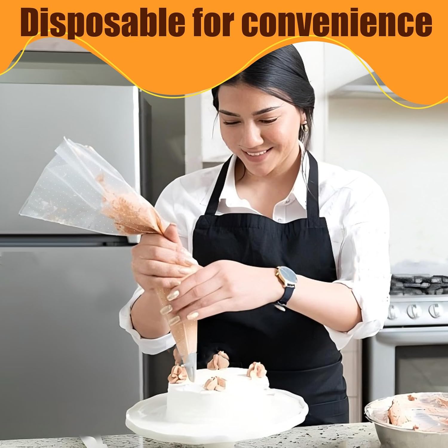 Tipless Piping Bags - 18 Inch for Royal Icing | 26 Inch Large, Thickened & Non-Slip Disposable