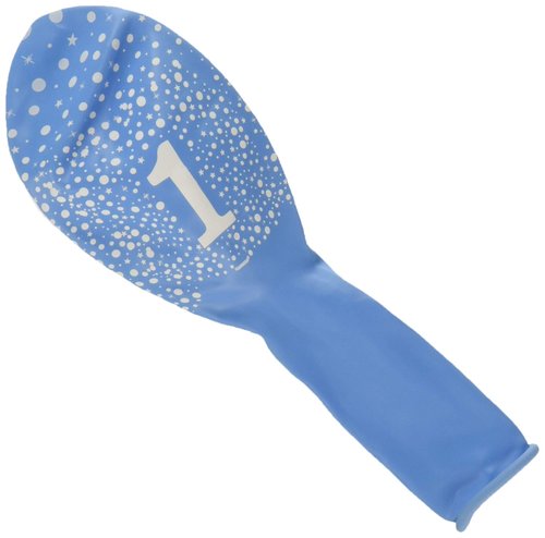 Blue Paradise "1" Printed Latex Balloons - 12" (100 Pc) - Perfect for Birthdays, Parties, Events & Celebrations