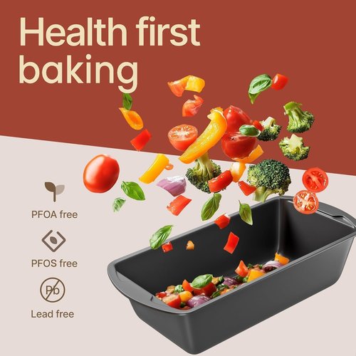 Loaf Pan Set by [Brand Name] - Deluxe Nonstick Carbon Steel Bakeware for Perfect Bread & Cakes | Dishwasher Safe