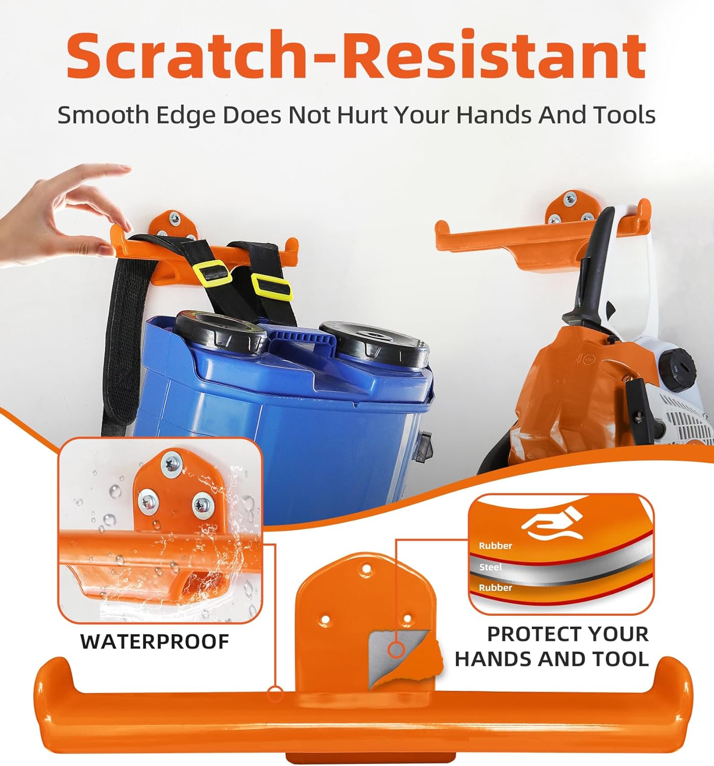 Backpack Leaf Blower Hanger - Heavy-Duty Wall Mount for Organized Garage Storage | 2-Pack