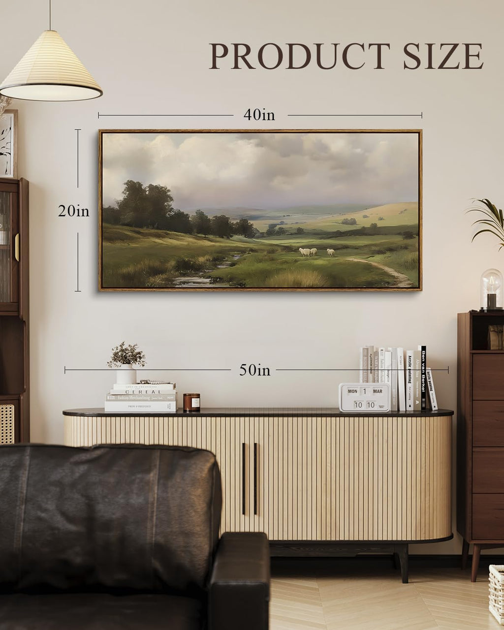 ARPEOTCY Extra Large Vintage Lamb Wall Art - Country Farmhouse Canvas Print, 20x40 Inch