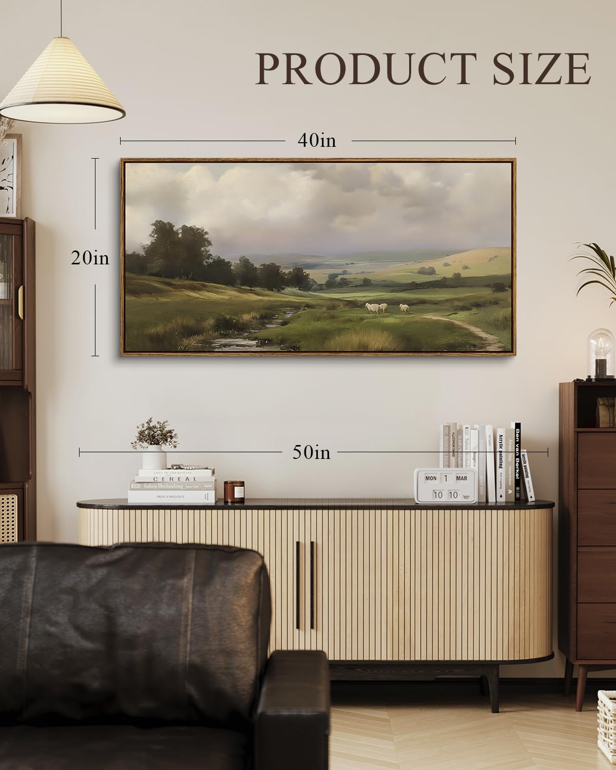 ARPEOTCY Extra Large Vintage Lamb Wall Art - Country Farmhouse Canvas Print, 20x40 Inch