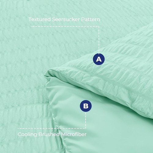 HYMOKEGE Mint Green Full Size Comforter Set - 7-Piece Luxury Bedding Set for All Seasons | Includes Comforter, Sheets, Pillowcases & Shams