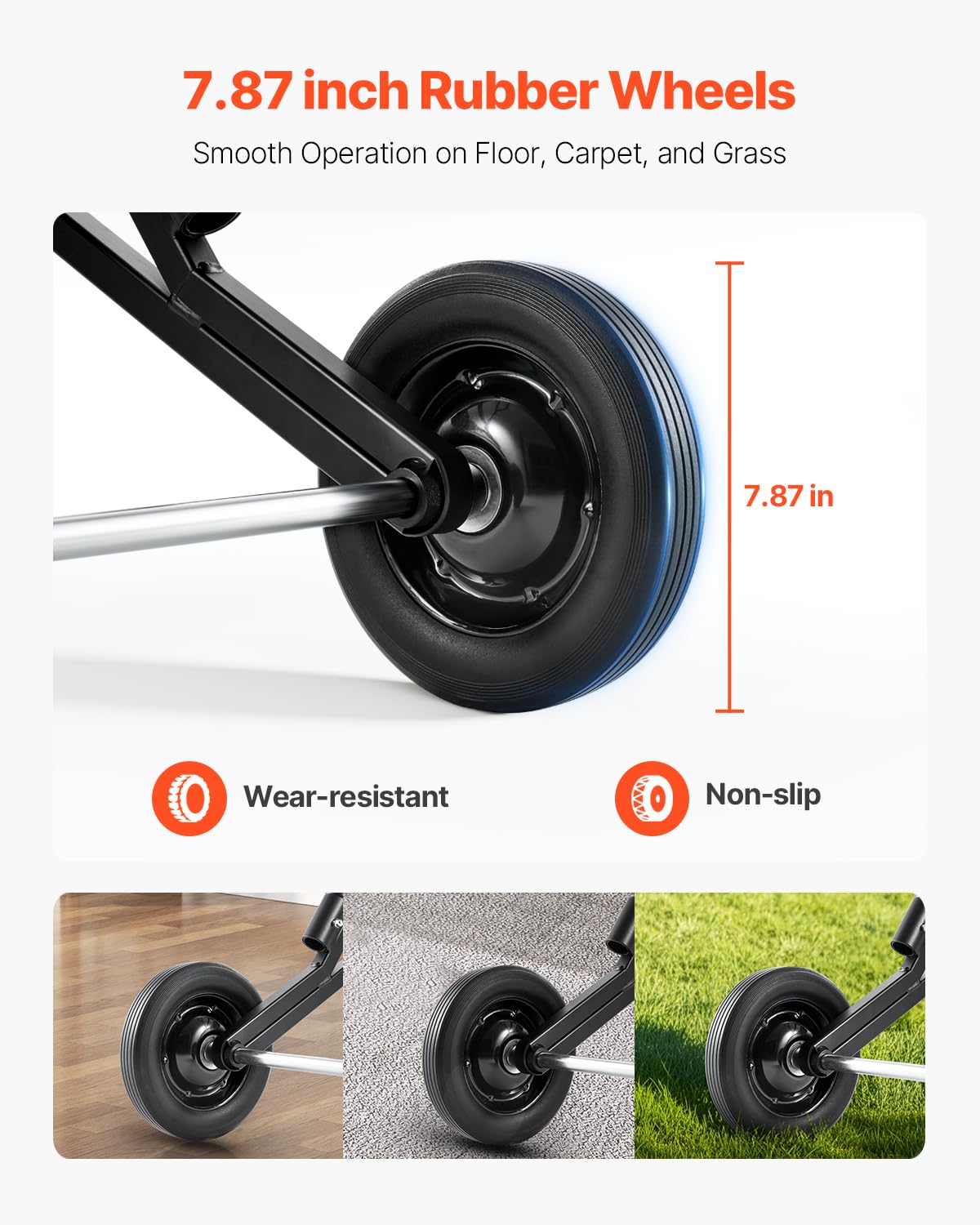 VEVOR Folding Chair Rack, 150 LBS Capacity, Heavy-Duty Chair Cart for Stacking 10 Chairs, Multi-Function Metal Chair Storage Dolly with Rubber Wheels, Push-Style Chair Holder, Matte Black