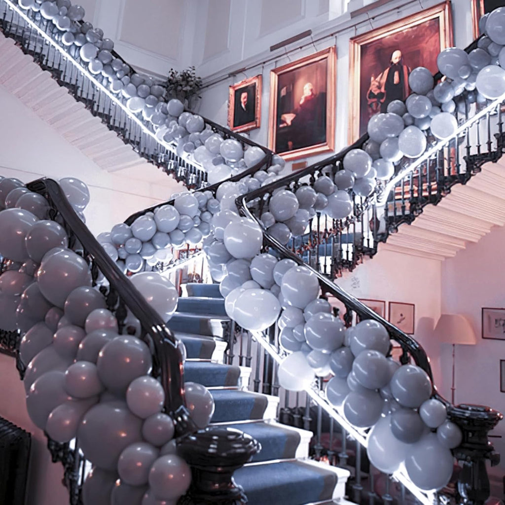 PartyWoo Dusty Blue Balloons - 140-Piece Slate Blue Boho Balloon Arch Kit | Baby Shower & Graduation Decor