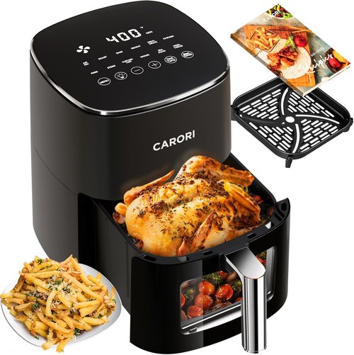Air Fryer - 12 Presets with Viewing Window | 6Qt Large Capacity, 400℉ Max Crisp, Nonstick Basket