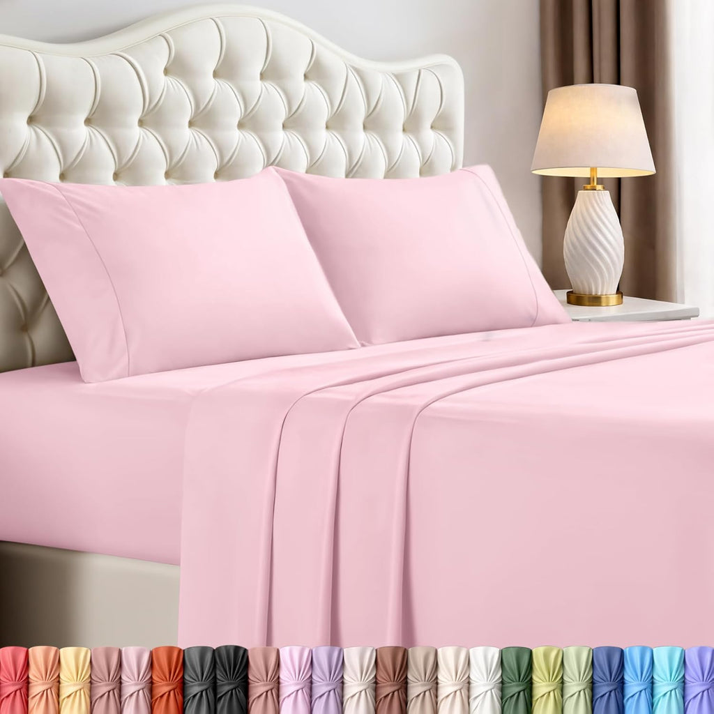 Utopia Bedding Full Bed Sheets Set | 4-Piece Brushed Microfiber - Fade & Shrink Resistant (Full, Pink)