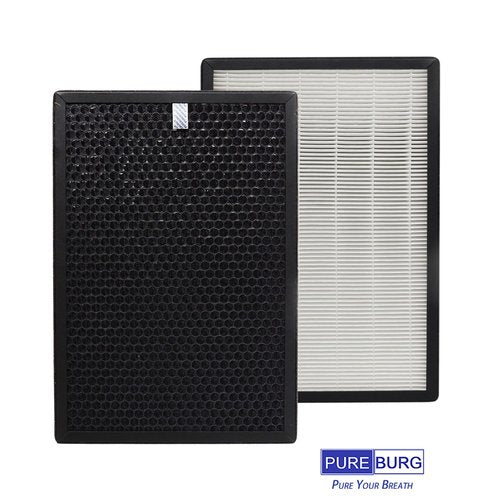 PUREBURG Replacement Filter Compatible with BreathePlus Pro Smart Air Purifier,H13 True HEPA + Activated Carbon 2-in-1 Air Clean Dust VOCs