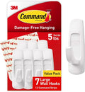 Command 5 lb Large Utility Hooks - Damage-Free Adhesive Wall Hooks for Home & Office Organization | 12 Strips Included