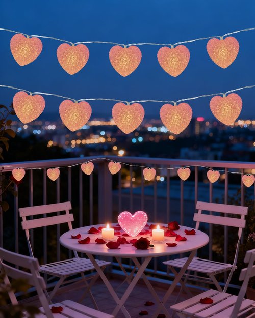 Valentines Day Decor Lights 6.9FT 10 LED Pink Heart String Light Battery Operated, 8 Modes Romantic Heart Twinkle Fairy Lights with Timer, Valentines Decorations Light for Home Party Bedroom Wedding