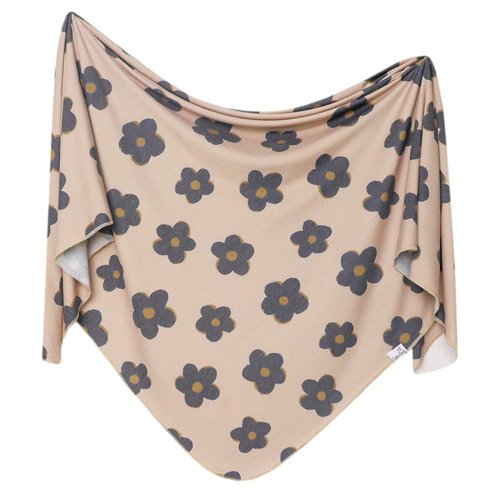 Copper Pearl Large Premium Knit Baby Swaddle Receiving Blanket Gemma in Tan