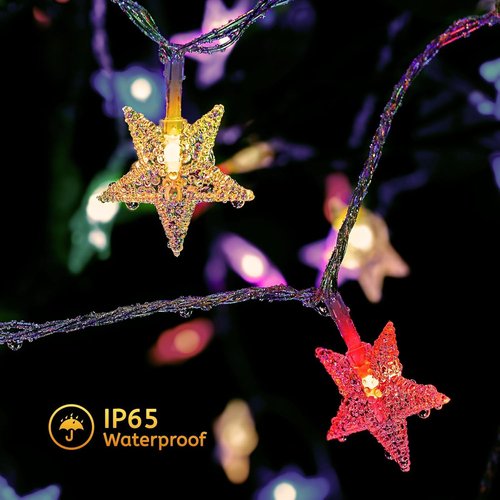 Minetom Star String Lights - 50 LED Color Changing Fairy Lights with Remote & Timer | 17 ft for Bedroom, Patio, Christmas