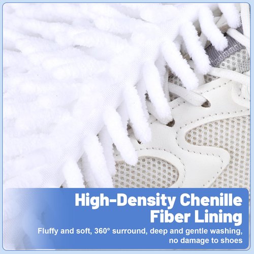 Dntorx 2 PCS Shoe Washing Machine Bag, Reusable L-shaped Zipper Laundry Shoe Bag for Washing Machine with Insoles Mesh Pocket for Washer and Dryer, Shoe Cleaning Bags for Sneaker Tennis Shoes