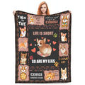 Corgi Flannel Blankets Super Soft and Warm Throw Blanket for Couch Sofa Gifts for Girls Boys Kids