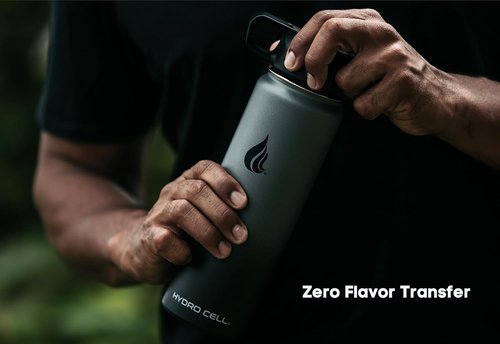 HYDRO CELL Stainless Steel Insulated Water Bottle - Versatile Metal Flask for Hot & Cold Drinks | 24oz Graphite/Black