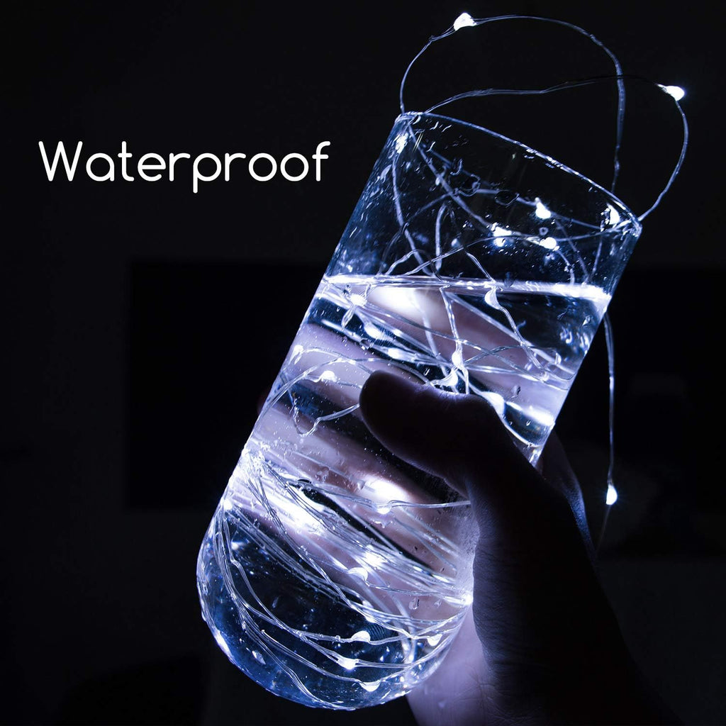 Skiennix 20 LED Fairy Lights - 7 Feet Battery Operated String Lights | Waterproof Silver Wire for Home & Party Decor