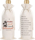 Wxiben Retirement Wine Gift Bag - Retired Gifts for Women Men Pairs Well With Retirement Wine Bottle Bags Farewell Leaving Gift for Retired Teacher Employees Friend Coworkers Boss Nurse Doctor