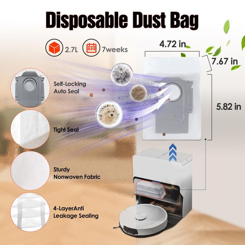 33 PCS S8 MaxV Ultra Accessories Kit for Roborock S8 Max/MaxV Ultra Robot Vacuum,6 Scent Tablets,1 Cleaning Brush,1 Set Main Brush,4 HEPA Filters,4 Mop Cloth,4 Edge Mop Cloth,6 Side Brushes,6Dust Bags