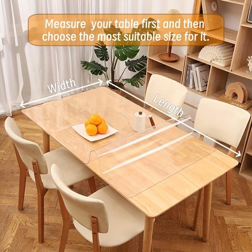 HoSwag 42"X60"Crystal PVC Table Cover Protector, Waterproof PVC Tablecloth, 1.5MM Thickened Rectangle Mat for Dinning, Desk, Coffee Table, Workbench, Dresser, TV-Stand, Counter