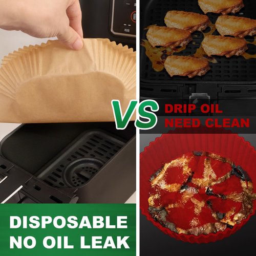 Air Fryer Liners disposable for Instant Pot Vortex Plus 6QT XL Air Fryer, 100pcs Parchment Paper