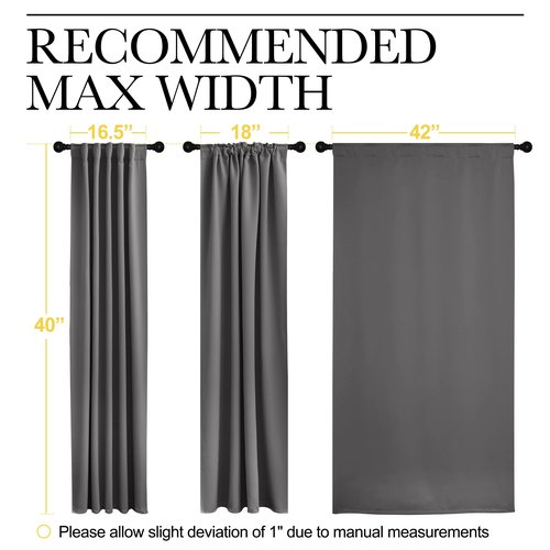 NICETOWN Blackout Window Curtains for Camper - (Grey Color) 42x40 Inch, 2 Panels Set, Thermal Insulated Room Darkening Blackout Drapes/Draperies with Rod Pocket & Back Tab for Loft