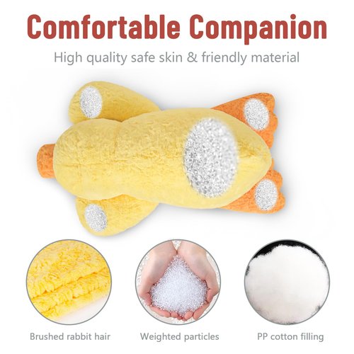 Niuniu Daddy 20" | 3.3 Pound Weighted Duck Stuffed Animals for Adults Kids, Giant Weighted Yellow Duck Plush Toy with Soft Fur, Big Fluffy Body Pillow for Large Cute Present Christmas Birthday