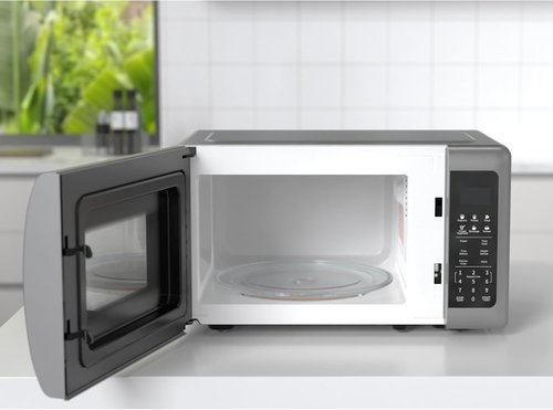 Emerson MW7601SL Countertop Microwave Oven - Sleek Mirrored Finish, 700W, 0.7 Cu. Ft., Child Safe Lock
